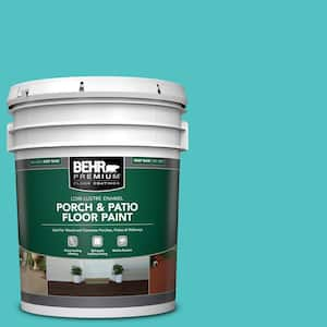 5 gal. #500B-4 Gem Turquoise Low-Lustre Enamel Interior/Exterior Porch and Patio Floor Paint