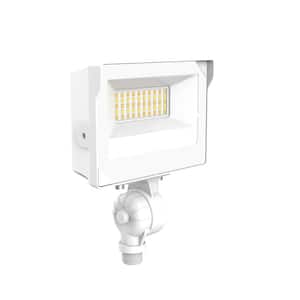 50-Watt Equivalent White Integrated LED Flood Light 2000 Lumens Adjustable CCT and Photocell