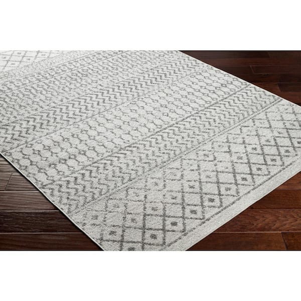 Alois Cream/Charcoal Geometric 3 ft. x 14 ft. Indoor Runner Area Rug