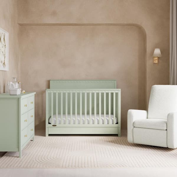 Graco Sasha Sage 5-in-1 Convertible Crib with Drawer 04621-10L - The Home Depot Graco Sasha Sage 5-in-1 Convertible Crib with Drawer 04621-10L - The Home Depot