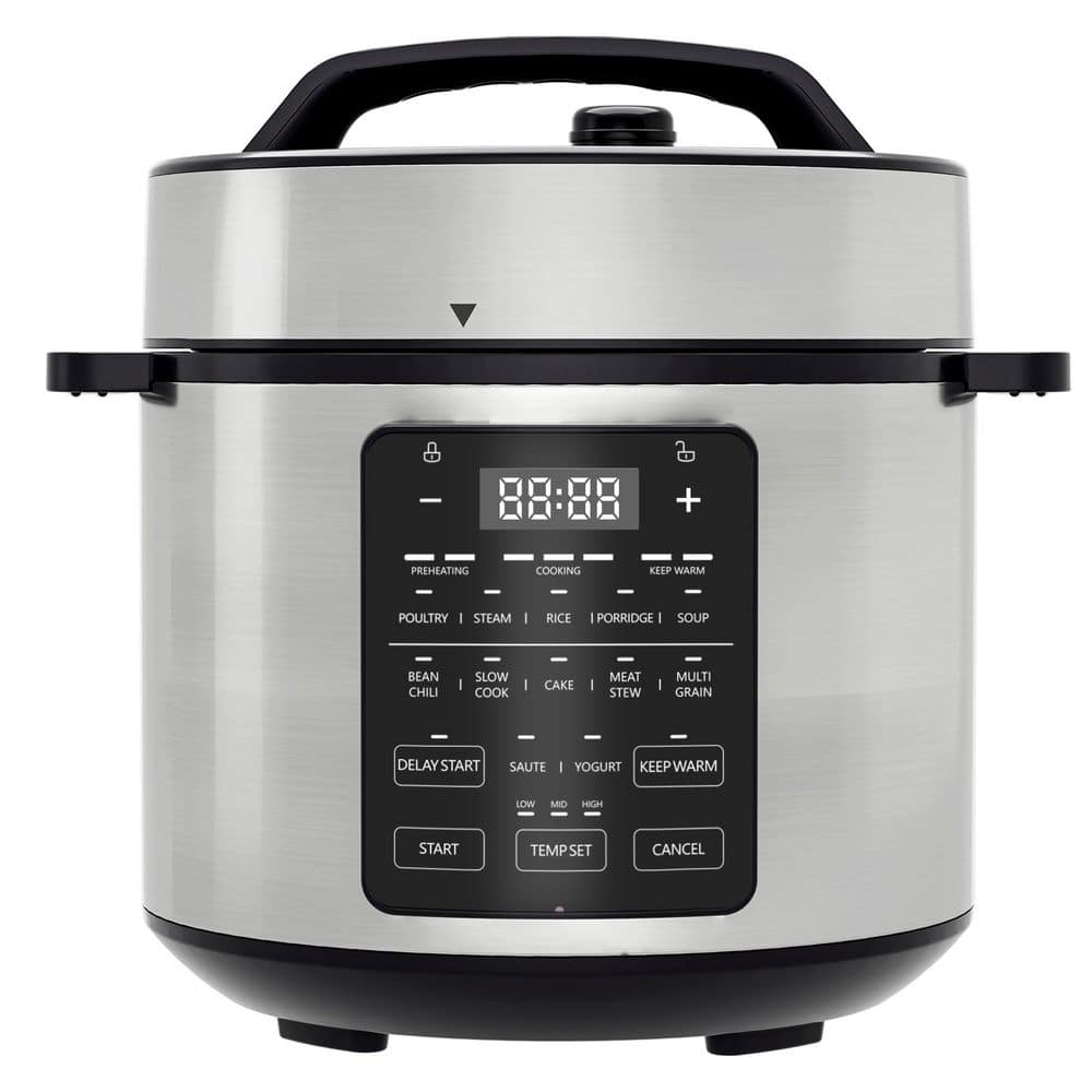6 qt. 12 in. 1 Electric Multi-Cookers in Black, Lid and Shell are Made of S