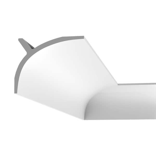5-1/2 in. x 4-3/8 in. x 78-3/4 in. Primed White Plain Polyurethane Crown Moulding (6-Pack)