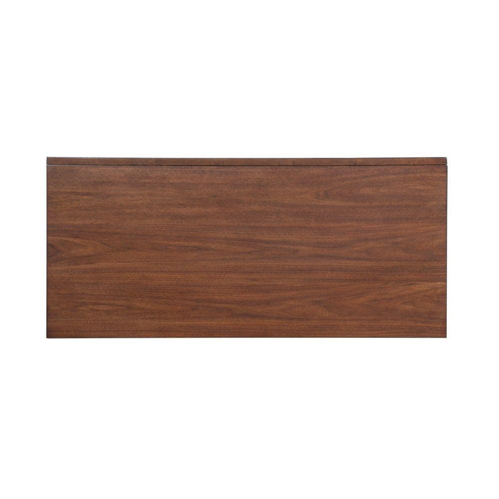 Elevate 52'' Walnut Brown Wooden Writing Desk with 3 Drawers