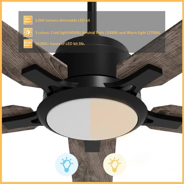 Carro Es 52 In Dimmable Led Indoor Outdoor Black Smart Ceiling Fan With Light And Remote Works W Alexa Google Home S525j L12 Bg 1 The Depot Carro Es 52 In Dimmable Led Indoor, Menards Ceiling Fans With Remote