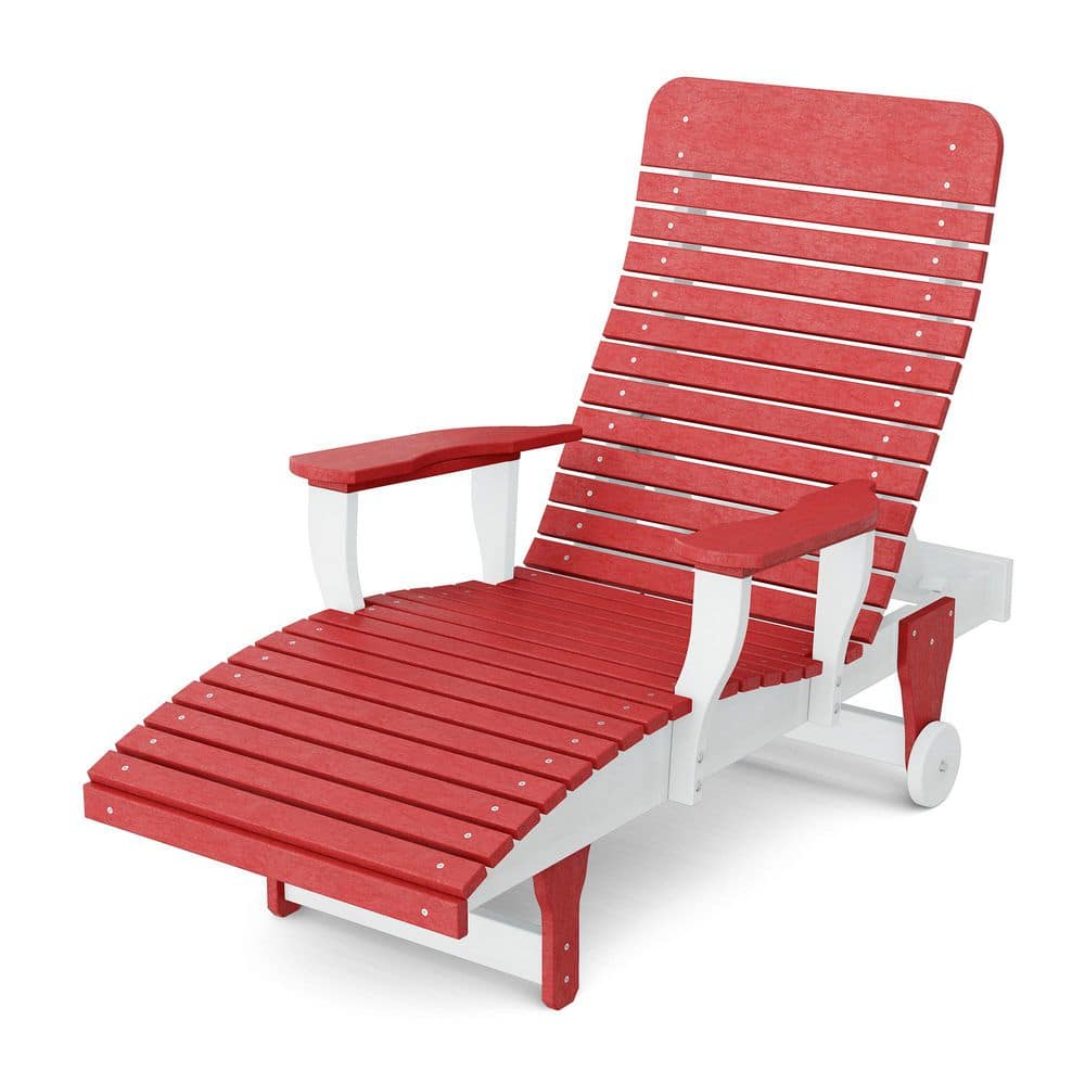 Signature Cardinal Red and White HDPE Plastic Outdoor Chaise Lounge price history on PriceWatchPro