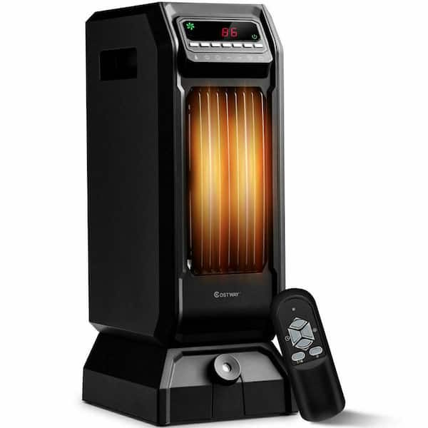 Costway 1500-Watt Electric Space Infrared Quartz Heater 12-Hours Timer ...