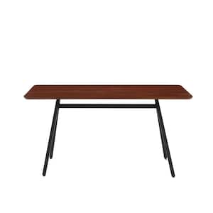 60 in. Rectangle Dark Walnut Wood-Top Modern A-Leg Dining Table (Seats 6) (30.5 H x 60 W x 32.25 in. D)