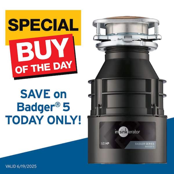 Badger 5, 1/2 HP Continuous Feed Kitchen Garbage Disposal, Badger Series