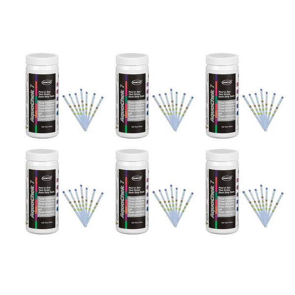 Aquachek 7 In 1 Silver Swimming Pool Spa Chlorine Ph Test Strips 6 X 551236 The Home Depot