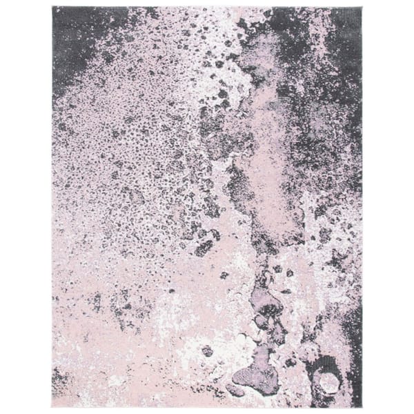 Glacier 8 ft. x 10 ft. Pink/Gray Abstract Area Rug