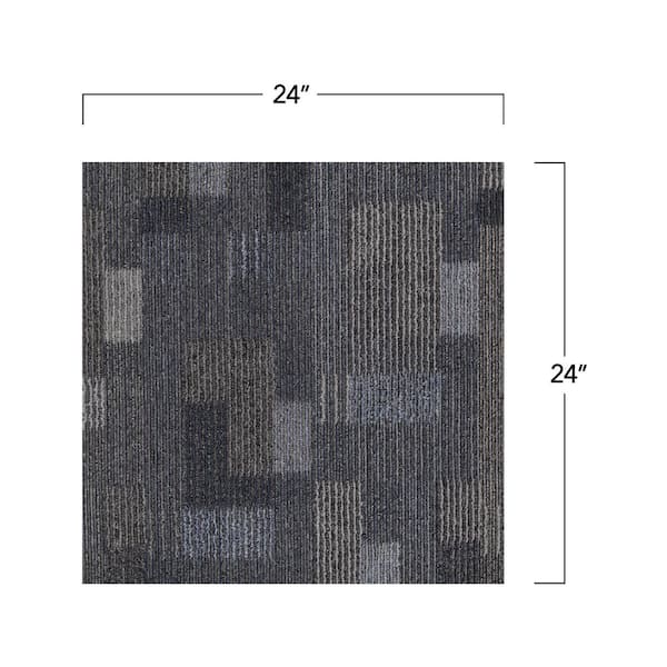 Mohawk - 24 in. x 24 in. Textured Loop Carpet - Basics -Color Ocean Deep
