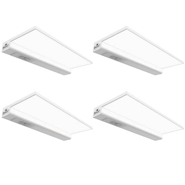 Feit Electric 9.5 in. (fits 12 in. Cabinet) Direct Wire Integrated LED White Linkable Onesync Under Cabinet Light Color Change(4-Pack)