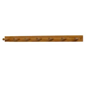 24 in. L Decorative Bamboo 7-Peg Wall Mount Wood Rack