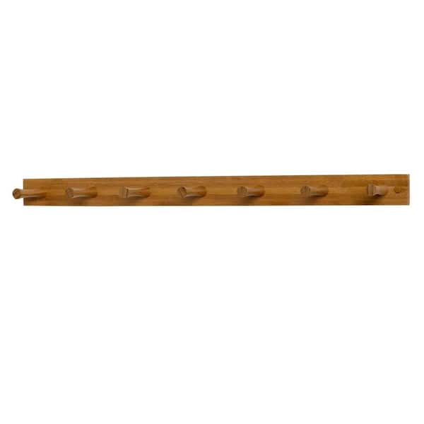 Spectrum 24 In L Decorative Bamboo 7, Small Wood Peg Coat Rack