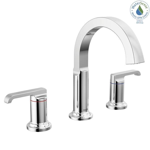 Delta Tetra 8 in. Widespread Double-Handle Bathroom Faucet in