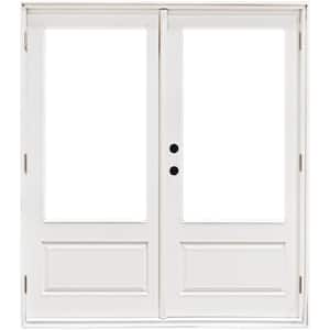 60 in. x 80 in. Fiberglass Smooth White Right-Hand Outswing Hinged 3/4 Lite Patio Door