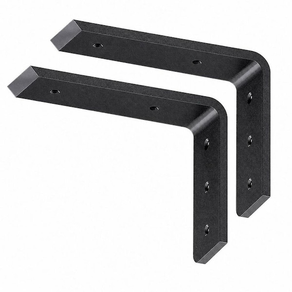 2-Pack 8 in. Countertop Support Brackets, L Shelf Bracket, Blind Shelf Support, Shelving Mounting Countertop Brackets