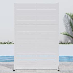 72 in. H x 47 in. W White Outdoor Metal Privacy Screen Garden Fence Wall Applique