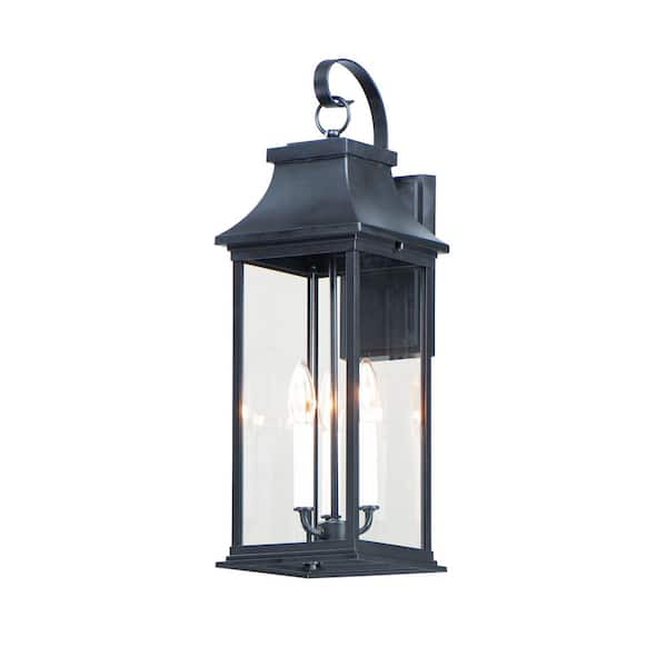 Vicksburg 3-Light Large Black Outdoor Hardwired Wall Sconce
