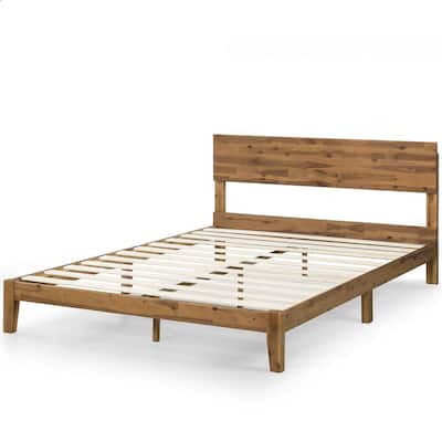Julia 10 in. Twin Wood Platform Bed with Headboard