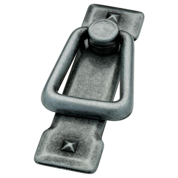 Liberty Mission Style 2-1/4 in. (57mm) Antique Pewter Ring Drawer Pull with Backplate