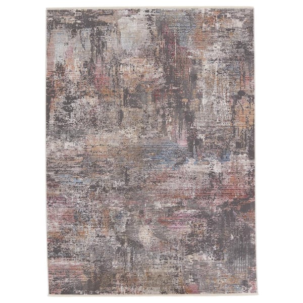 Jaipur Living Audun Dark Gray/Multicolor 8 ft. x 10 ft. Abstract Rectangle Area Rug