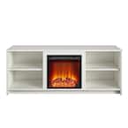 Cabrillo 59.69 in. Freestanding Electric Fireplace TV Stand for TVs up to 65 in. in White