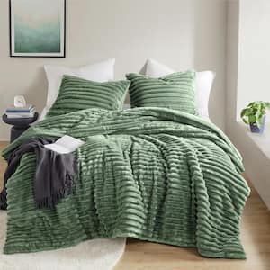 Avril 2-Piece Green Microfiber Twin/Twin XL Comforter Set