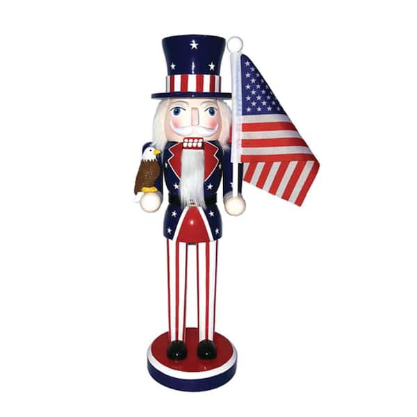 Santa's Workshop 14 in. Stars and Stripes Nutcracker with Flag