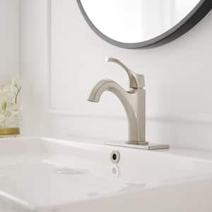 Single-Handle Single-Hole Farmhouse Bathroom Faucet Bathroom Drip-Free Vanity RV Sink Faucet in Brushed Nickel
