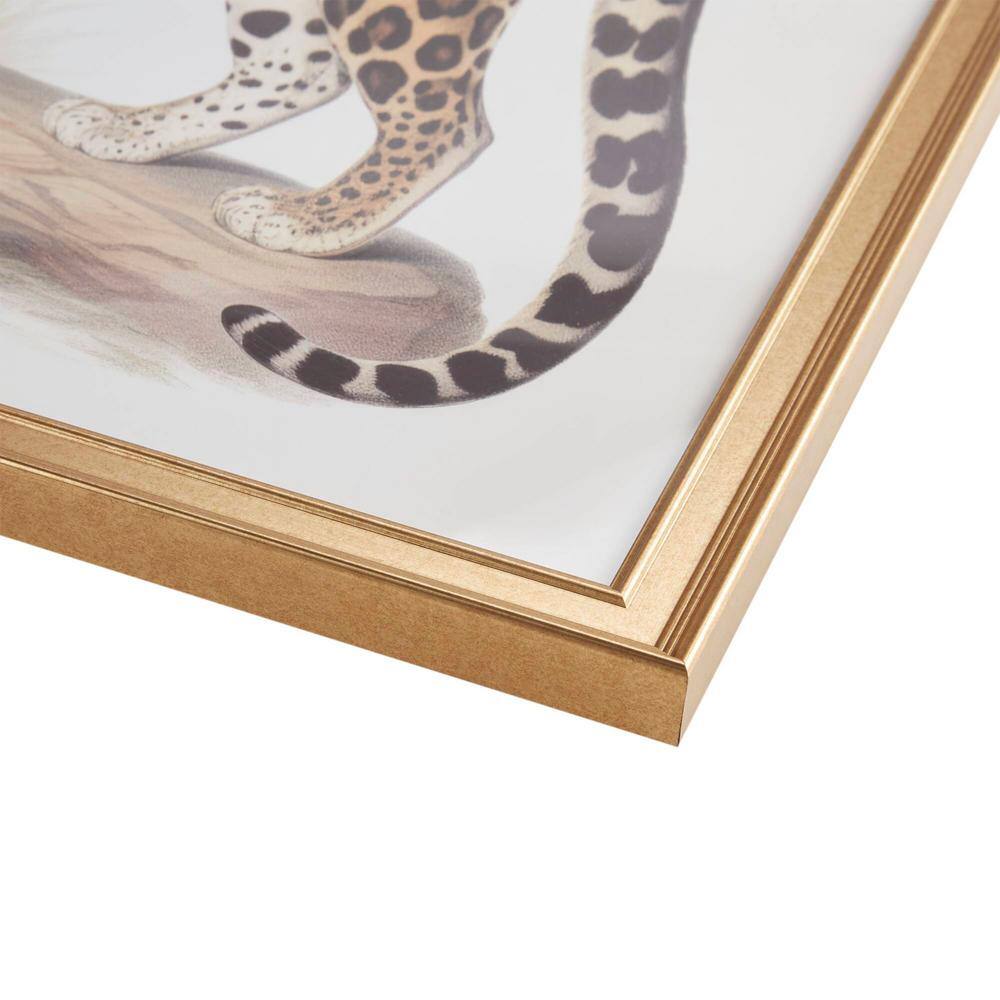 Elegant Gold Framed Cheetah Print Wall Art Set