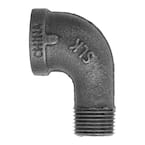 3/8 in. x 3/8 in. Black Iron 90° FPT x MPT Street Elbow