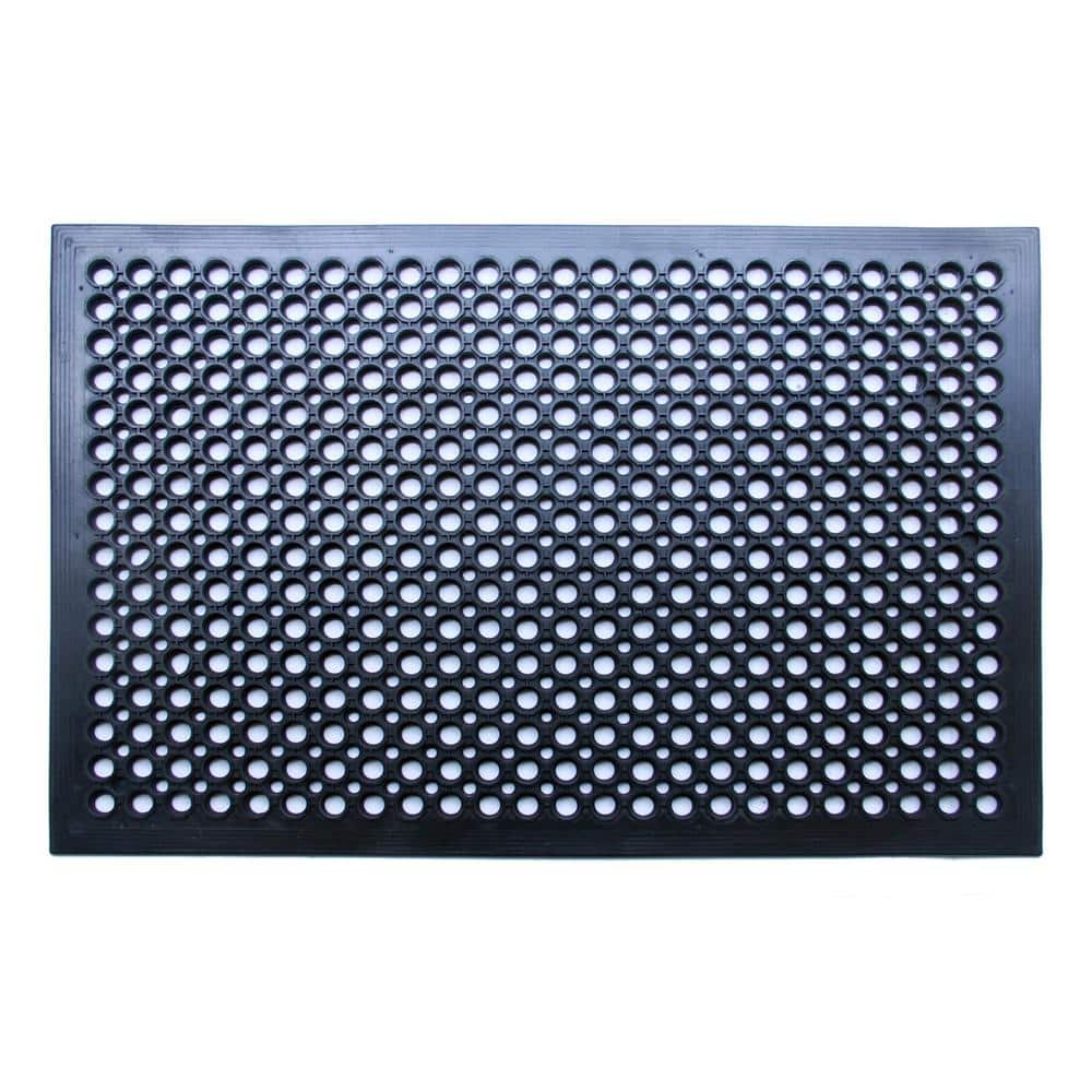 Black Ramp 2 ft. x 3 ft. Rubber Non-Slip Outdoor Door Mat