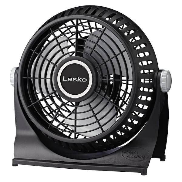 Lasko Breeze Machine 10 in. 2 Speed Black Desk Fan with 360 Degree Pivoting Fan Head