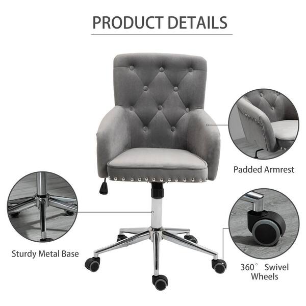 chesterfield office chair grey