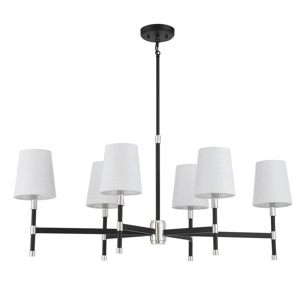 Brody 6-Light Matte Black and Nickel Chandelier