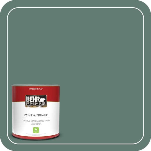 BEHR PREMIUM PLUS 1 qt. #S430-6 Forest Edge Flat Low Odor Interior Paint & Primer