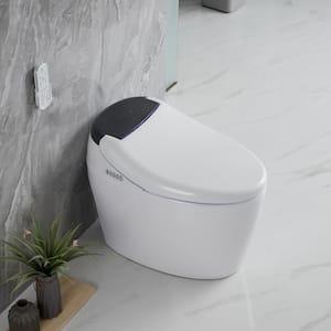 Elongated Bidet Toilet 1.28 GPF in White with Adjustable Sprayer Settings, Deodorizing, Soft Close