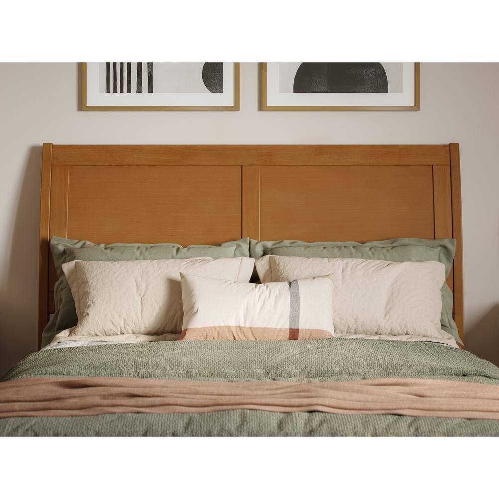 Portland Full Light Toffee Solid Wood Sleigh Headboard