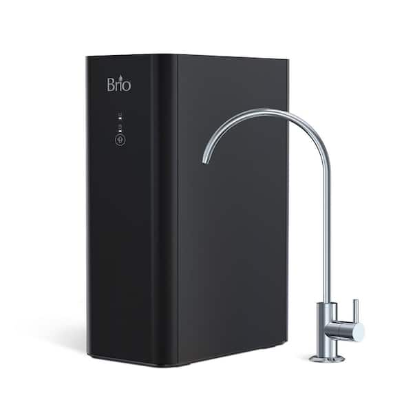 Brio 3-Stage Amphora Ultra-Filtration Water Filter System with Composite 0.1-Micron Filter in Black/Stainless Steel Faucet