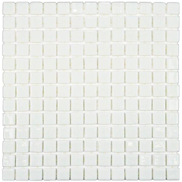 Merola Tile Ruidera Square Blanco 13 in. x 13 in. x 5 mm Glass Mosaic Tile