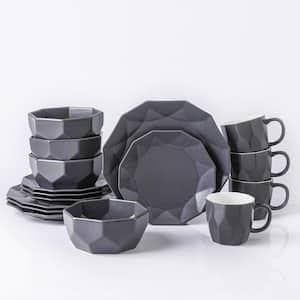 Stone Lain Jamie 16-Piece Dinnerware Set Porcelain, Service For 4, Grey
