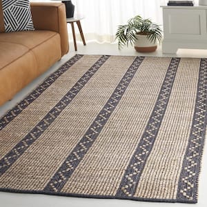 Natural Fiber Beige/Gray 6 ft. x 9 ft. Chevron Striped Area Rug