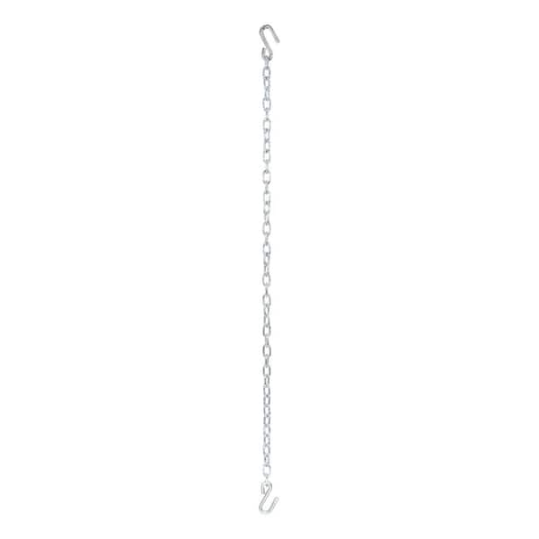 CURT 48" Safety Chain with 2 S-Hooks (2,000 lbs., Clear Zinc)
