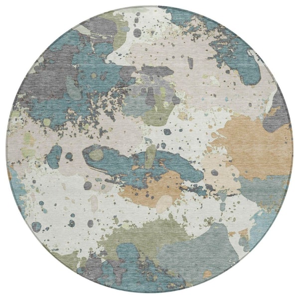 Addison Rugs Chantille Machine Washable Indoor/Outdoor Abstract ACN2217 Seafoam 8 ft. x 8 ft. Area Rug