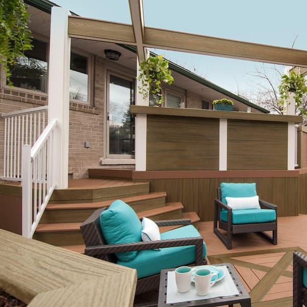 Trex Transcend 1 in. x 12 in. x 12 ft. Havana Gold Composite Deck