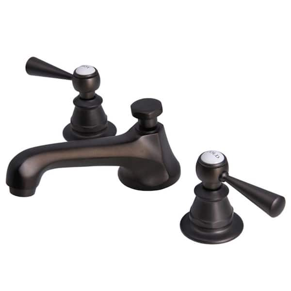 Water Creation 8 in. Widespread 2-Handle Century Classic Bathroom Faucet in Oil Rubbed Bronze with Pop-Up Drain