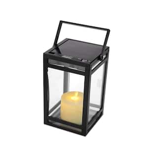 TECHKO 45 Lumens Solar Outdoor Black Classic Sconce Lantern