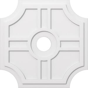 Ekena Millwork 1 In. P X 6-1/4 In. C X 18 In. OD X 6 In. ID Embry Architectural Grade PVC Contemporary Ceiling Medallion, Two Piece CMP18EY2-06000 - The Home Depot