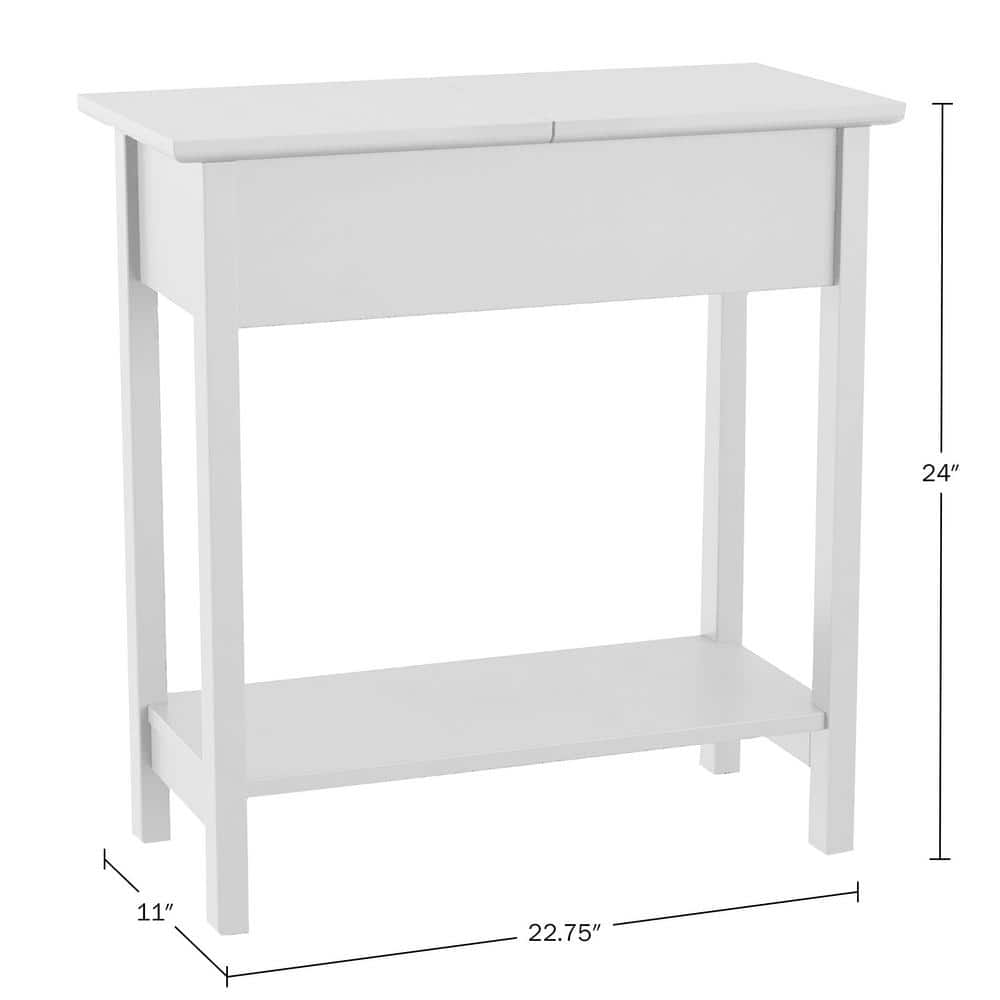 Matte Black Wooden Flip-Top Slim Slide End Table - thumbnail 10